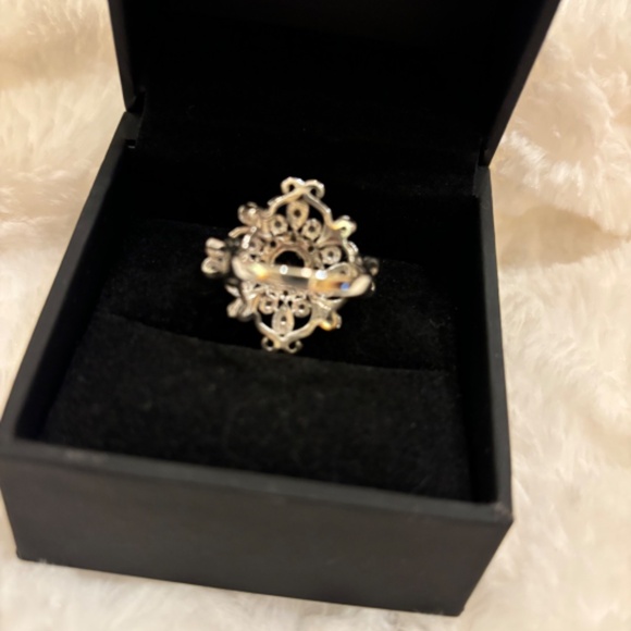 Lab Created Sapphire and Genuine Diamond Ring - Picture 4 of 5